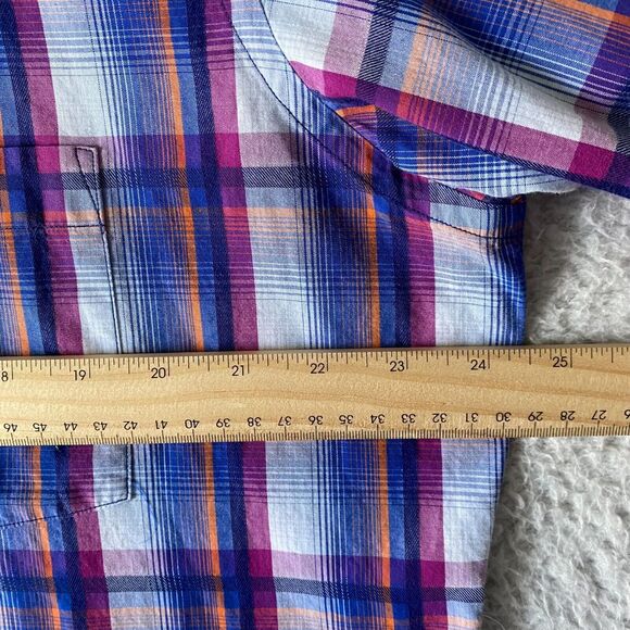 TAILORBYRD Shirt Plaid Long Sleeve Flip Cuff Button Front Shirt Size XL - Picture 8 of 11